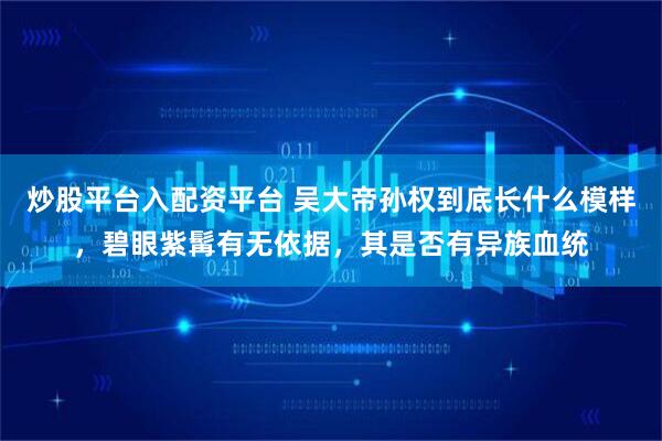 炒股平台入配资平台 吴大帝孙权到底长什么模样，碧眼紫髯有无依据，其是否有异族血统
